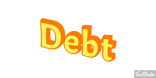 Debt Text effect