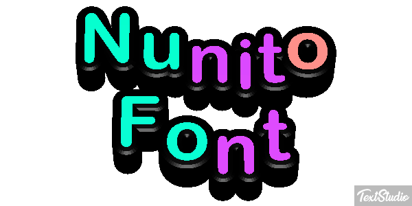 Nunito Font Text effect
