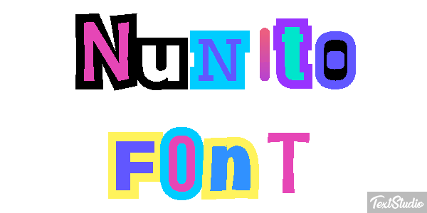 Nunito Font Text effect