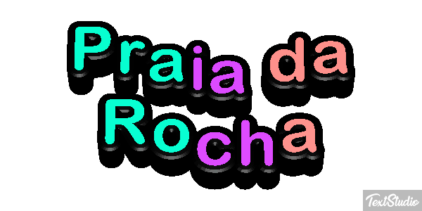 Praia da Rocha Efekt tekstowy