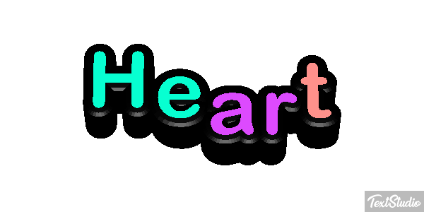 Heart Text effect