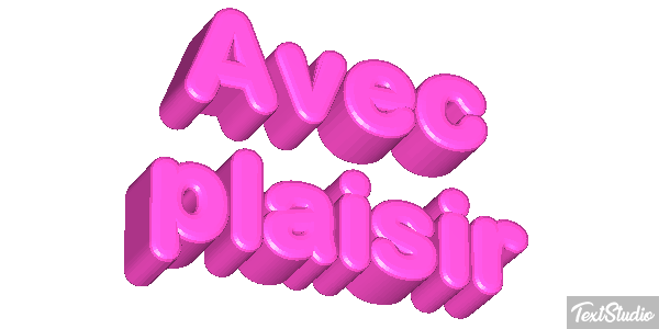 Avec plaisir Effet de texte