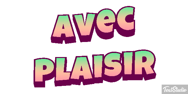 Avec plaisir Effet de texte
