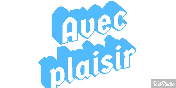 Avec plaisir Effet de texte