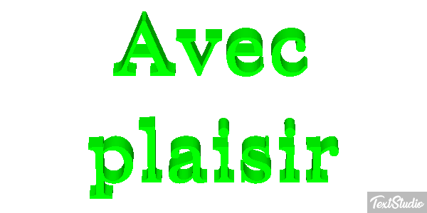 Avec plaisir Effet de texte