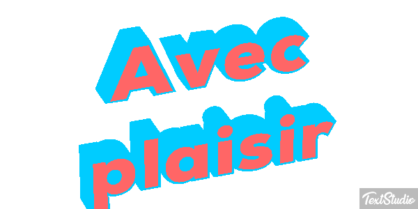 Avec plaisir Effet de texte