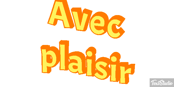 Avec plaisir Effet de texte