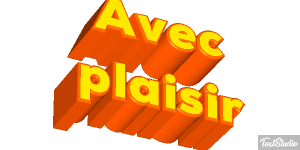 Avec plaisir Effet de texte