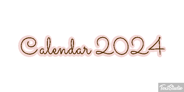 Calendar 2024 Effetto testo