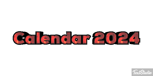 Calendar 2024 Effetto testo