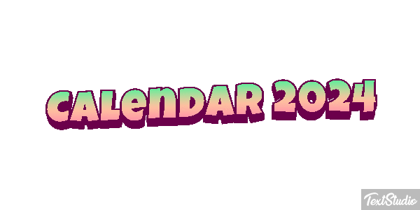 Calendar 2024 Effetto testo