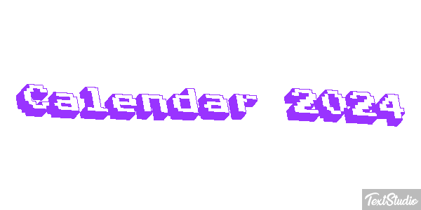 Calendar 2024 Effetto testo