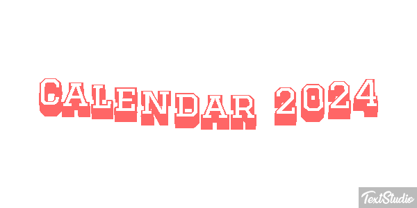 Calendar 2024 Effetto testo