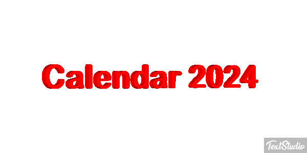 Calendar 2024 Effetto testo