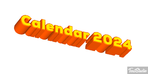 Calendar 2024 Effetto testo