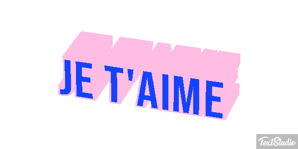 Je t’aime Efekt tekstowy