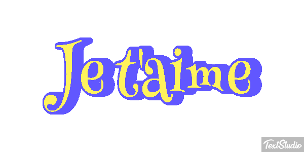 Je t’aime Efekt tekstowy