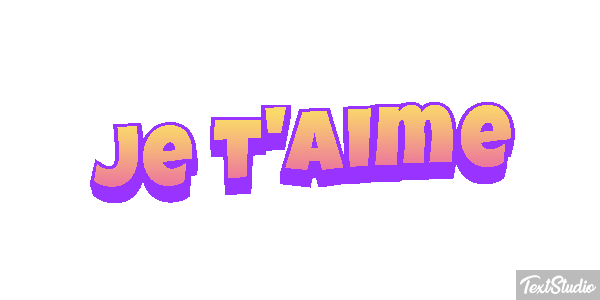 Je t’aime Efekt tekstowy