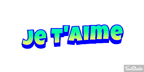 Je t’aime Efekt tekstowy