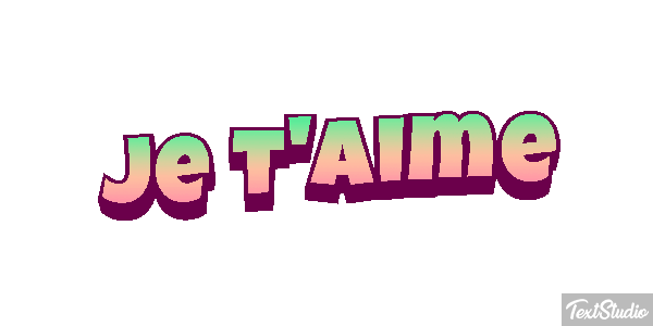 Je t’aime Efekt tekstowy