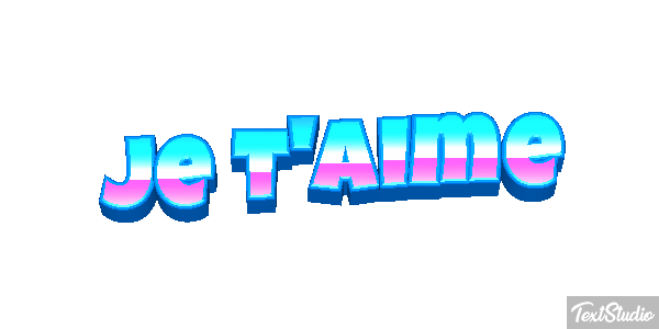 Je t’aime Efekt tekstowy