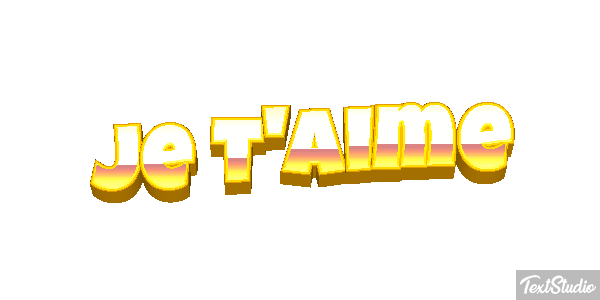 Je t’aime Efekt tekstowy