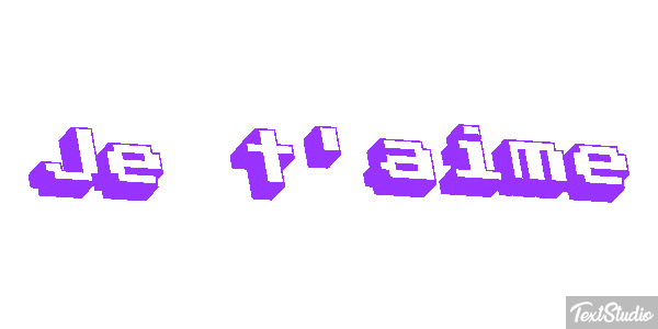 Je t’aime Efekt tekstowy
