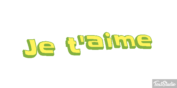 Je t’aime Efekt tekstowy