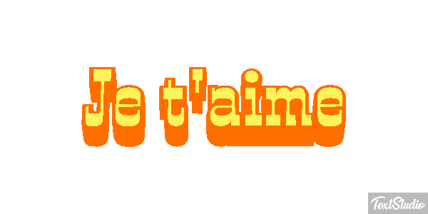 Je t’aime Efekt tekstowy