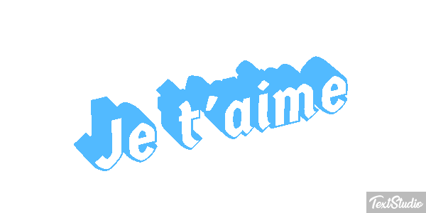 Je t’aime Efekt tekstowy