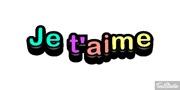 Je t’aime Efekt tekstowy