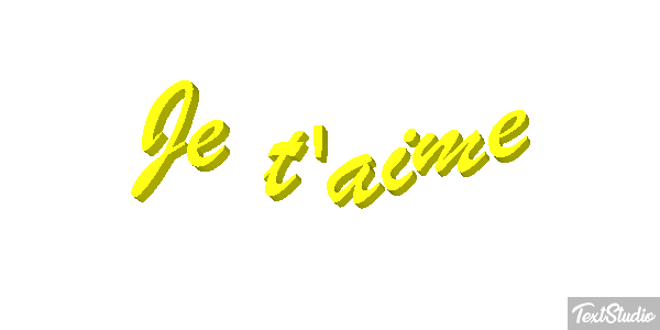 Je t’aime Efekt tekstowy