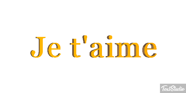 Je t’aime Efekt tekstowy