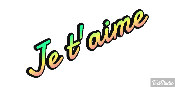 Je t’aime Efekt tekstowy