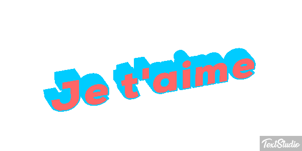 Je t’aime Efekt tekstowy