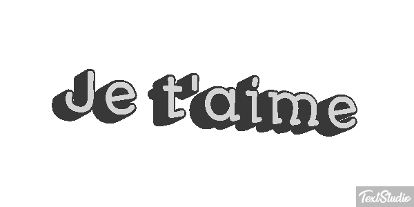 Je t’aime Efekt tekstowy