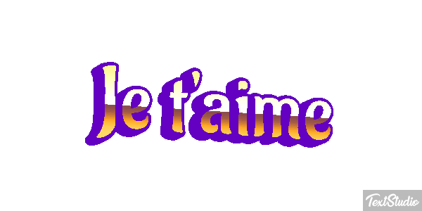 Je t’aime Efekt tekstowy