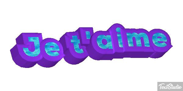 Je t’aime Efekt tekstowy