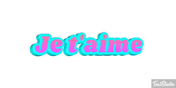 Je t’aime Efekt tekstowy