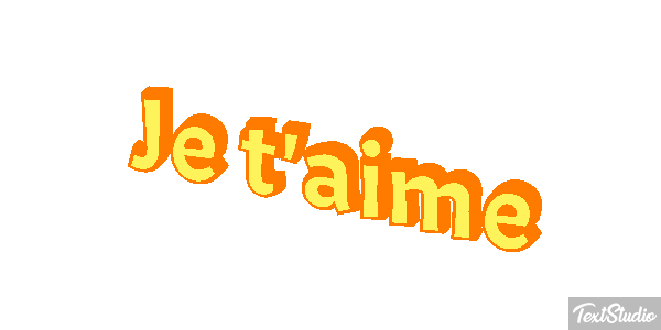 Je t’aime Efekt tekstowy