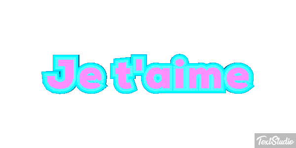 Je t’aime Efekt tekstowy