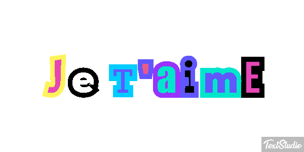 Je t’aime Efekt tekstowy