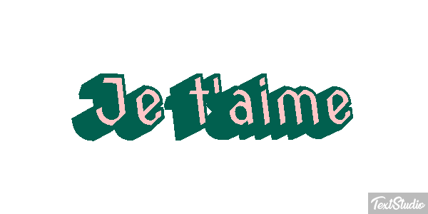 Je t’aime Efekt tekstowy