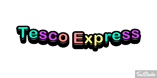 Tesco Express Text effect