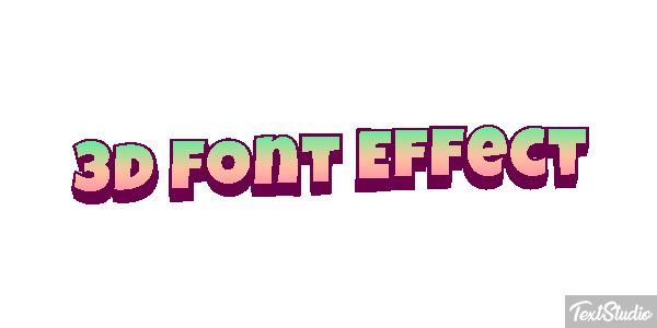 3d Font Effect Efeito do texto