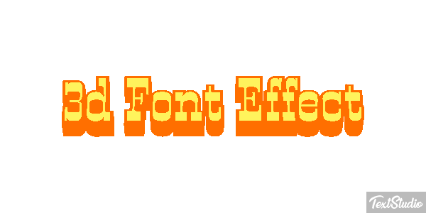 3d Font Effect Efeito do texto