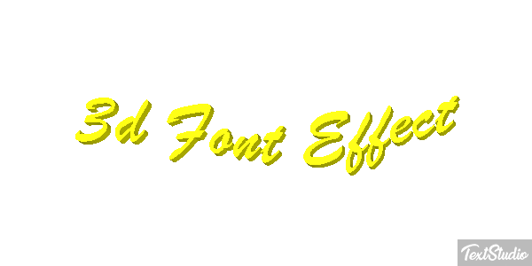 3d Font Effect Efeito do texto