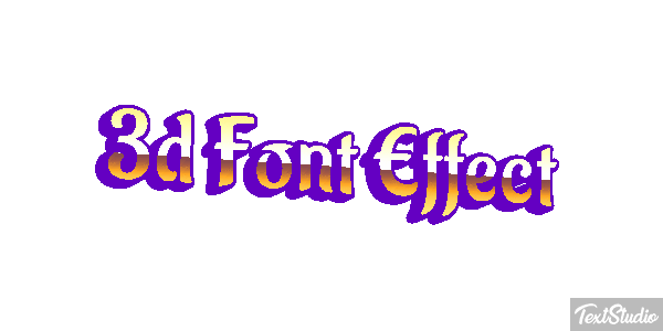 3d Font Effect Efeito do texto