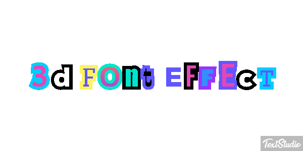 3d Font Effect Efeito do texto
