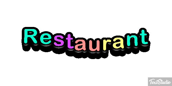 Restaurant Text effect